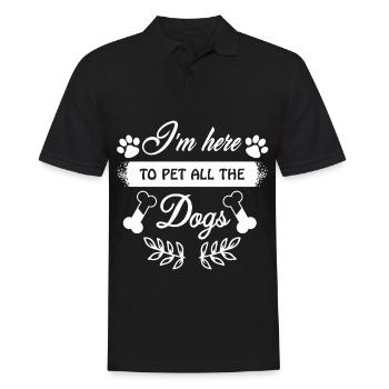 Je suis ici pour caresser tous les chiens - Polo Homme - noir - Devant - Kai (181cm)