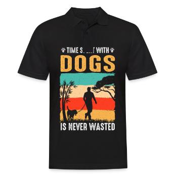 Time spent with dogs is never - Men's Polo Shirt - black - Front - Kai (181cm)