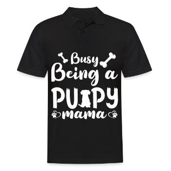 Busy as a puppy mom - Men's Polo Shirt - black - Front - Kai (181cm)