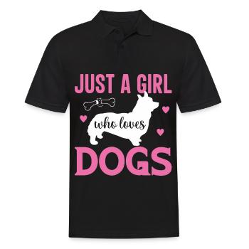 Juste une fille qui aime les chiens - Polo Homme - noir - Devant - Kai (181cm)