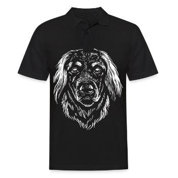 Hovarwart - Kopf - Hund - Männer Poloshirt - Schwarz - Vorne - Kai (181cm)