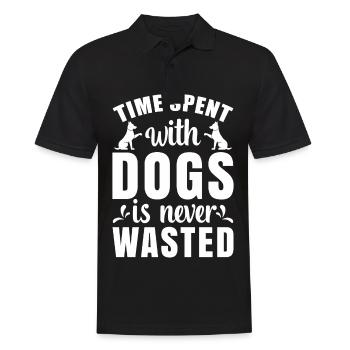 Time spent with dogs is never - - Men's Polo Shirt - black - Front - Kai (181cm)