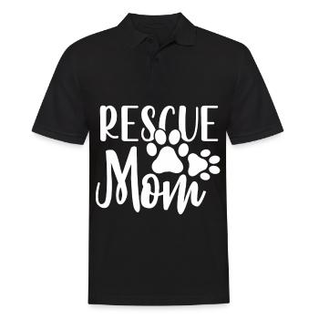 Rescue mom - 2 paws - Men's Polo Shirt - black - Front - Kai (181cm)