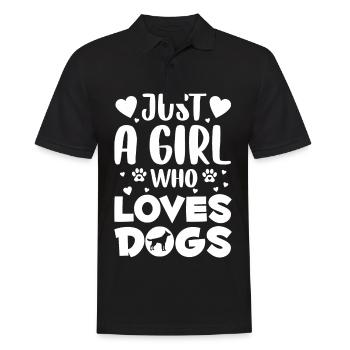 Juste une fille qui aime le chien - Blanc - Polo Homme - noir - Devant - Kai (181cm)