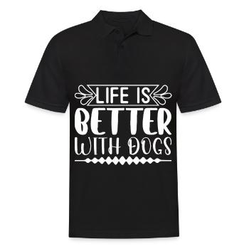 Life is better with dogs -(DO) - Men's Polo Shirt - black - Front - Kai (181cm)