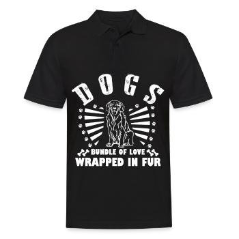 Des paquets d’amour pour chiens enveloppés dans de la fourrure - Polo Homme - noir - Devant - Kai (181cm)