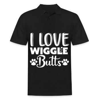 I Love Wackelpopos - Paw and Hearts - Men's Polo Shirt - black - Front - Kai (181cm)