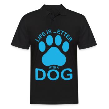 Das Leben ist besser mit einem Hund - blau - Männer Poloshirt - Schwarz - Vorne - Kai (181cm)