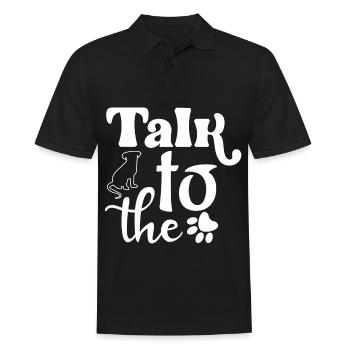 Parlez au - chien et patte - Polo Homme - noir - Devant - Kai (181cm)