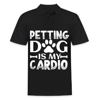Petting dog is my training - Paw and Bones - Men's Polo Shirt - black - Front - Kai (181cm)