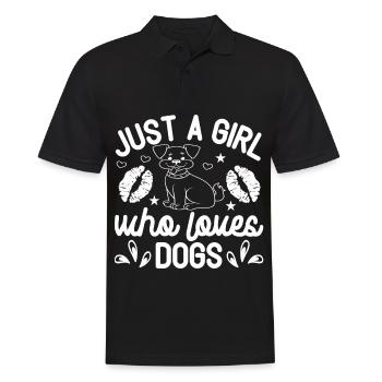 Nur ein Mädchen, das Hunde liebt - Lippen - Sterne - Männer Poloshirt - Schwarz - Vorne - Kai (181cm)