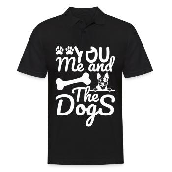Du, ich und die Hunde - Pfoten - Knochen - Hund - Männer Poloshirt - Schwarz - Vorne - Kai (181cm)
