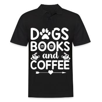 Hundebücher und Kaffee - Herz und Pfeil - Männer Poloshirt - Schwarz - Vorne - Kai (181cm)