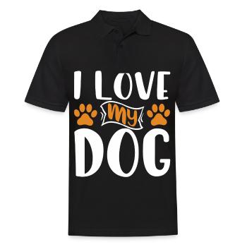 I love my dog - Paws - Men's Polo Shirt - black - Front - Kai (181cm)