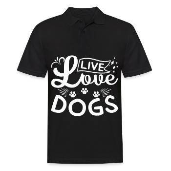 Leben Liebe Hunde - - Männer Poloshirt - Schwarz - Vorne - Kai (181cm)