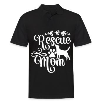 Rescue Mom - Chien et patte - Polo Homme - noir - Devant - Kai (181cm)