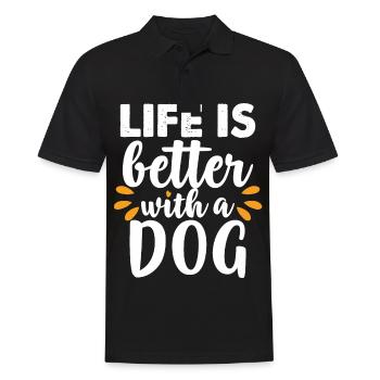 La vie est meilleure avec un chien - Polo Homme - noir - Devant - Kai (181cm)