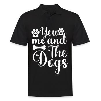 Du, ich und die Hunde - Pfoten und Knochen - Männer Poloshirt - Schwarz - Vorne - Kai (181cm)