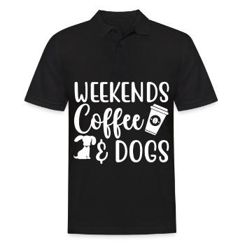 Weekend coffee _ Dogs - Men's Polo Shirt - black - Front - Kai (181cm)