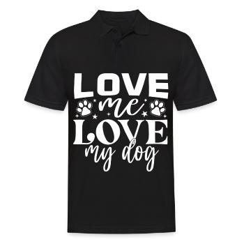 Love Me, Love My Dog - Stars and Paws - Men's Polo Shirt - black - Front - Kai (181cm)
