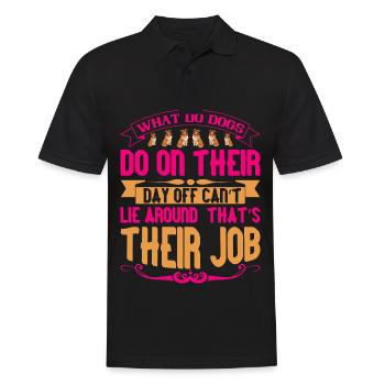 What do dogs do on their day off? You can use n - Men's Polo Shirt - black - Front - Kai (181cm)