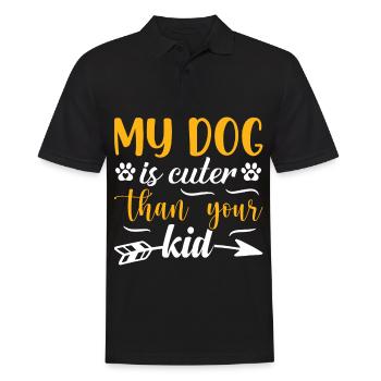 Mon chien est plus mignon que votre enfant - pattes et - Polo Homme - noir - Devant - Kai (181cm)