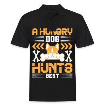 A hungry dog hunts best - Dog and Bones - Men's Polo Shirt - black - Front - Kai (181cm)