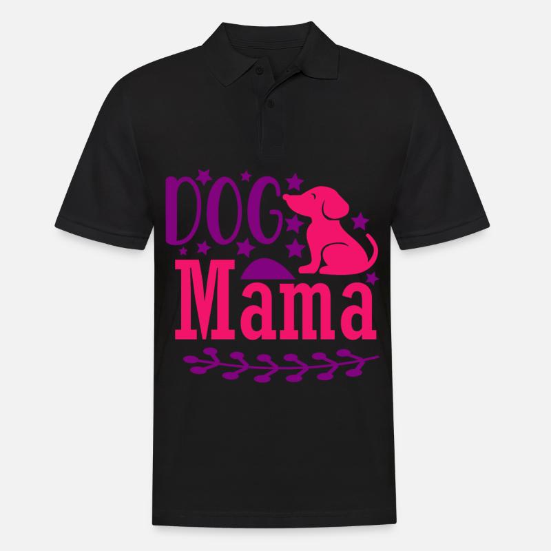 Maman chien - rose - Polo Homme - noir