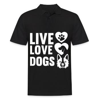 Live Love Dogs - Dog - Paw - Heart - Men's Polo Shirt - black - Front - Kai (181cm)