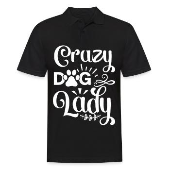 Verrückte Hundedame - Pfote - Männer Poloshirt - Schwarz - Vorne - Kai (181cm)