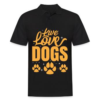 Life Love Dogs - orange - Men's Polo Shirt - black - Front - Kai (181cm)