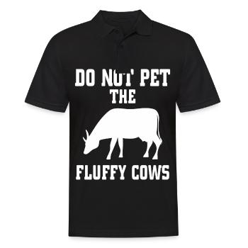 Do not pet the fluffy cows 1 - - Men's Polo Shirt - black - Front - Kai (181cm)