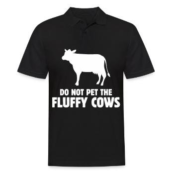 Do not pet the fluffy cows - - Men's Polo Shirt - black - Front - Kai (181cm)