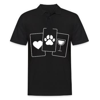 Coeur - Vin - Patte de chien - - Polo Homme - noir - Devant - Kai (181cm)