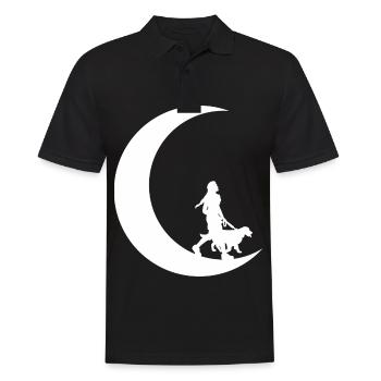 Croissant de Lune - Femelle avec Chien - - Polo Homme - noir - Devant - Kai (181cm)