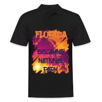 Palme Florida Biscayne Vacation Ocean National Par - Männer Poloshirt - Schwarz - Vorne - Kai (181cm)