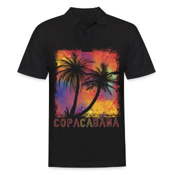 Palmier coloré Copacabana Paradise Rio Beach Ocean - Polo Homme - noir - Devant - Kai (181cm)