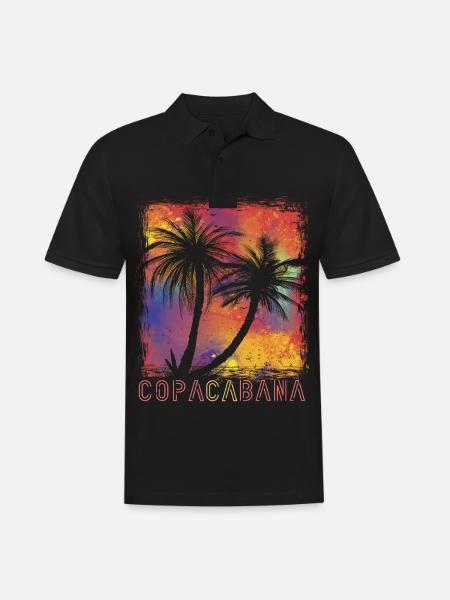 Palm farverige Copacabana Paradise Rio Beach Ocean - Herre poloshirt - sort