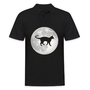 Pleine Lune - Chat - - Polo Homme - noir - Devant - Kai (181cm)