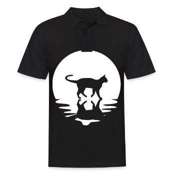Cercle et réflexion - Chat - - Polo Homme - noir - Devant - Kai (181cm)