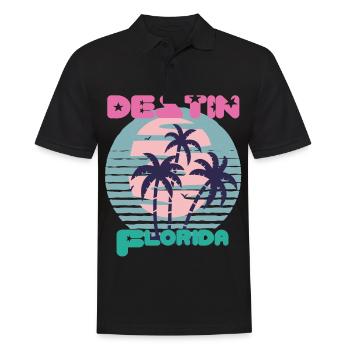Destin Surfing Florida Urlaub Palme Strand Ozean - Männer Poloshirt - Schwarz - Vorne - Kai (181cm)