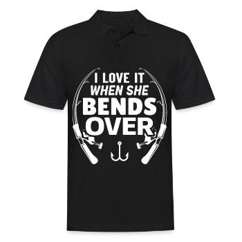 Ich liebe es, wenn sie sich bückt - (2) - Männer Poloshirt - Schwarz - Vorne - Kai (181cm)