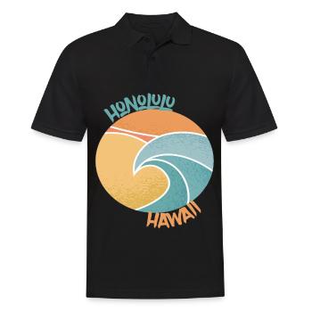 Honolulu Surfing Palmen Hawaii Urlaub Ozean - Männer Poloshirt - Schwarz - Vorne - Kai (181cm)