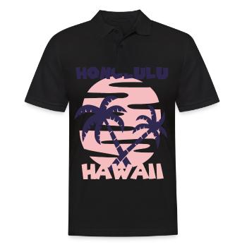 Familienurlaub Hawaii Honolulu Palm Tree Beach Oce - Männer Poloshirt - Schwarz - Vorne - Kai (181cm)