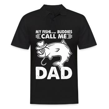Meine Angelkumpels nennen mich Papa - (2) - Männer Poloshirt - Schwarz - Vorne - Kai (181cm)
