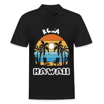 Kona Family Vacation Hawaii Vacation Ocean Palms - Men's Polo Shirt - black - Front - Kai (181cm)