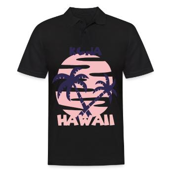 Familienurlaub Hawaii Kona Palm Tree Beach Ocean - Männer Poloshirt - Schwarz - Vorne - Kai (181cm)