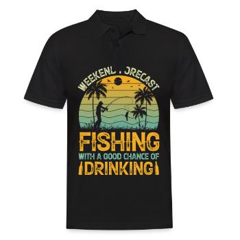 Weekend forecast fishing with a good chance of - Men's Polo Shirt - black - Front - Kai (181cm)