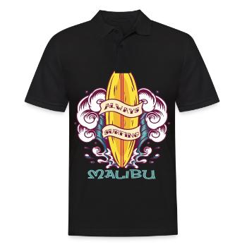 Surf Californie Malibu Beach Ocean Vacances - Polo Homme - noir - Devant - Kai (181cm)