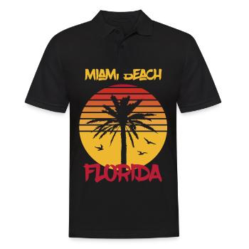 Florida Miami Beach Palmen Ocean Surfing - Männer Poloshirt - Schwarz - Vorne - Kai (181cm)
